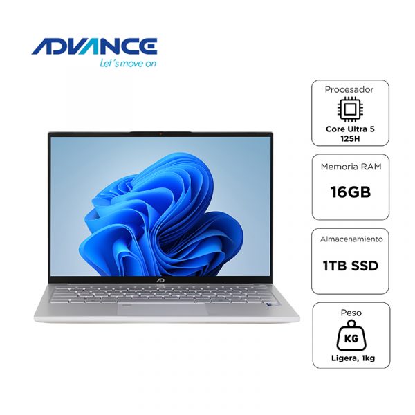 Notebook Advance NV7050, 14" WUXGA IPS, Core Ultra 5 125H 4.5GHz, 16GB LPDDR5-6400