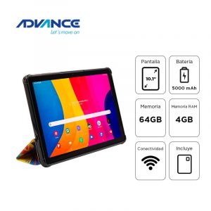 Tablet Advance SmartPad SP3703, 10.1" WXGA IPS, A333, 1.75GHz, 4GB, 64GB, Android 15, WiFi, Gris